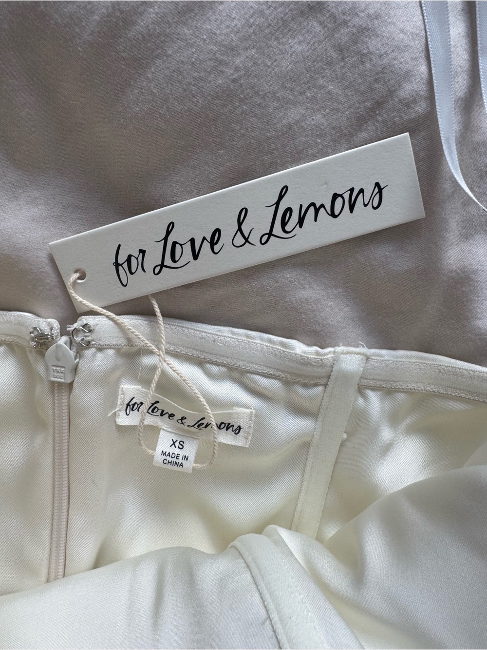 NWT For Love and Lemons Serena Mini Dress in Cream - Picture 13 of 13